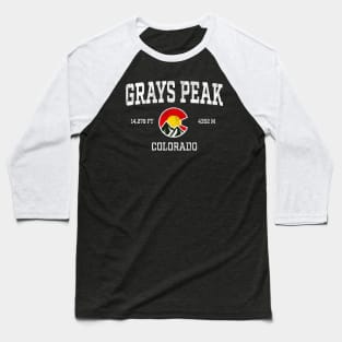 Grays Peak Colorado 14ers Vintage Athletic Mountains Baseball T-Shirt